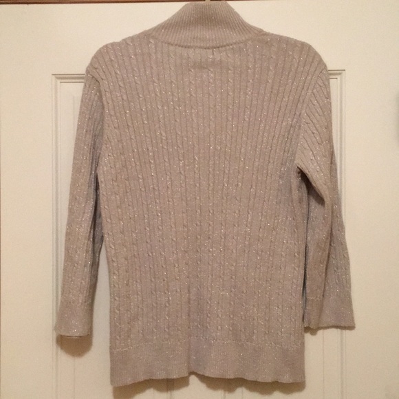 🔵 2/$22❗️Chaps Glitter Knit Full Zip Women’s Sweater - Picture 4 of 6